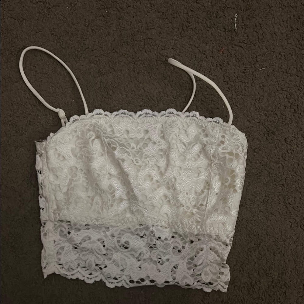 Elegant White Lace Crop Top